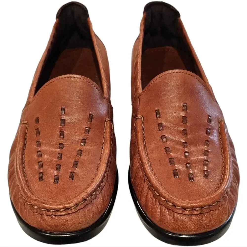 SAS Tripad Comfort Footbed Women's Brown Weave Leather Loafers Size 7.5 M